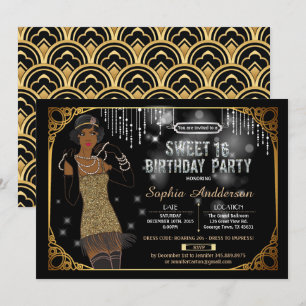 Gran invitación de fiesta de cumpleaños Gatsby dul