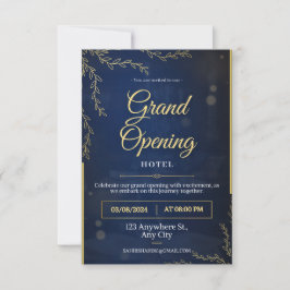 gran invitación de hotel con tarjeta plana