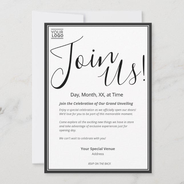 Gran Invitación Especial para el Evento de Inaugur (Anverso)