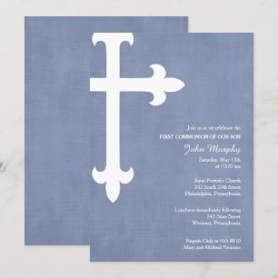 Gran invitación religiosa cruzada, azul