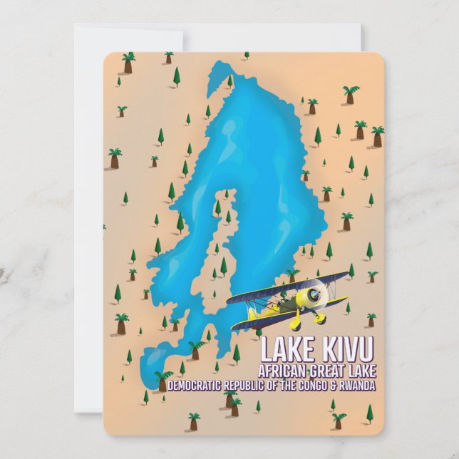 Gran lago africano Lago Kivu mapa de viaje. (Anverso)