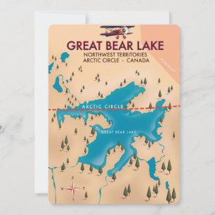 Gran Lago del Oso, Canadá, arte de cartel de viaje