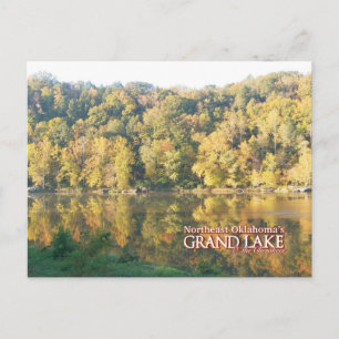 Gran Lago Oklahoma postal color de caída