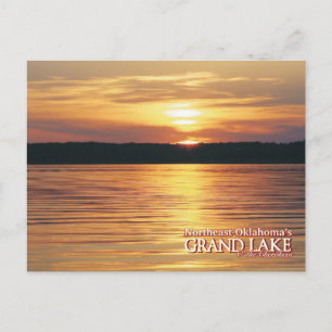 Gran Lago postal de Oklahoma puesta de sol