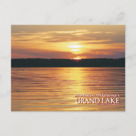 Gran Lago postal de Oklahoma puesta de sol