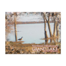 Gran Lago Tarjeta postal de Oklahoma egreta