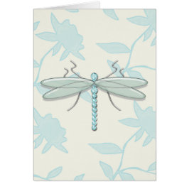 Gran libélula sobre fondo floral estampado