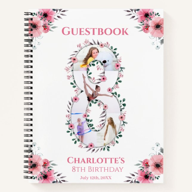 Gran libro de invitados de Chica de cumpleaños fot (Anverso)