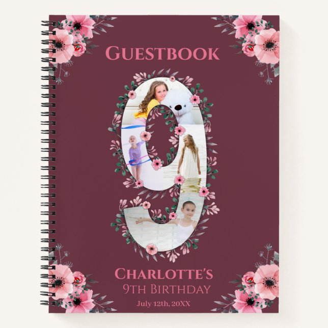 Gran libro de invitados de Chica de cumpleaños fot (Anverso)