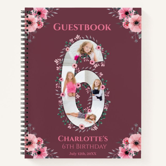 Gran libro de invitados de Chica de cumpleaños fot (Anverso)