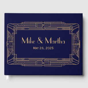 Gran libro de invitados de época de Gatsby Art Dec