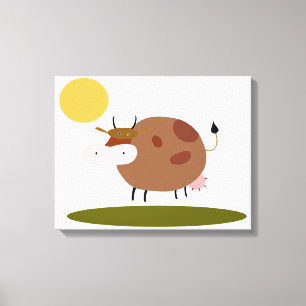Gran lienzo de alta calidad con imagen de vaca pre