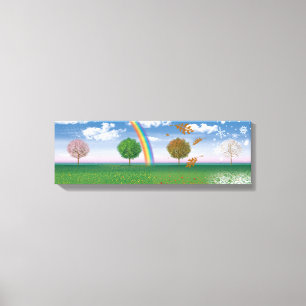 Gran lienzo imprimir cuatro temporadas de arte dig