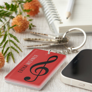 gran llavero musical rojo con nombre e iniciales