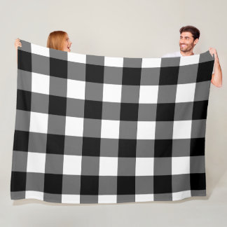 Gran manta de gingham en blanco y negro