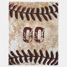 Gran manta vintage de béisbol con número de Jersey