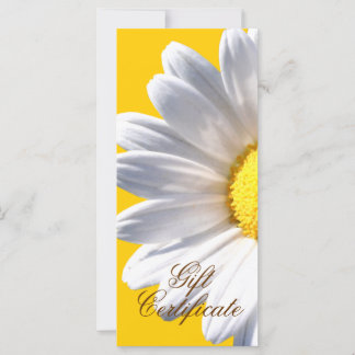 Gran margarita blanca en certificado de regalo ama