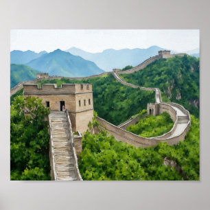 Gran muralla de arte acuarela de China