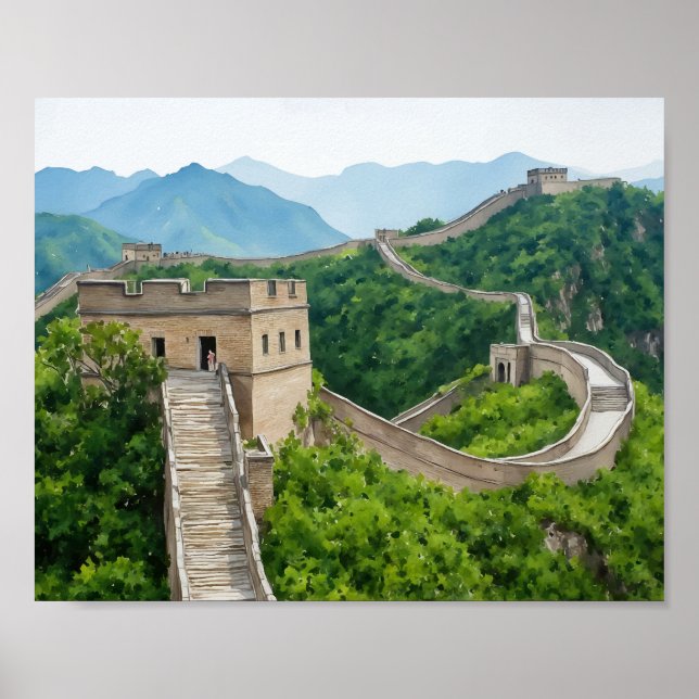 Gran muralla de arte acuarela de China (Frente)