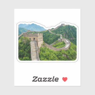 Gran muralla de la acuarela Pegatina de China