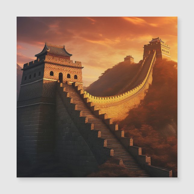 Gran Muralla de la tarjeta magnética china Sunset  (Anverso)