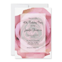 Gran negrita Rosa Primavera Púrpura Invitación de 