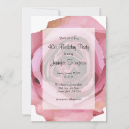 Gran negrita Rosa Primavera Púrpura Invitación de