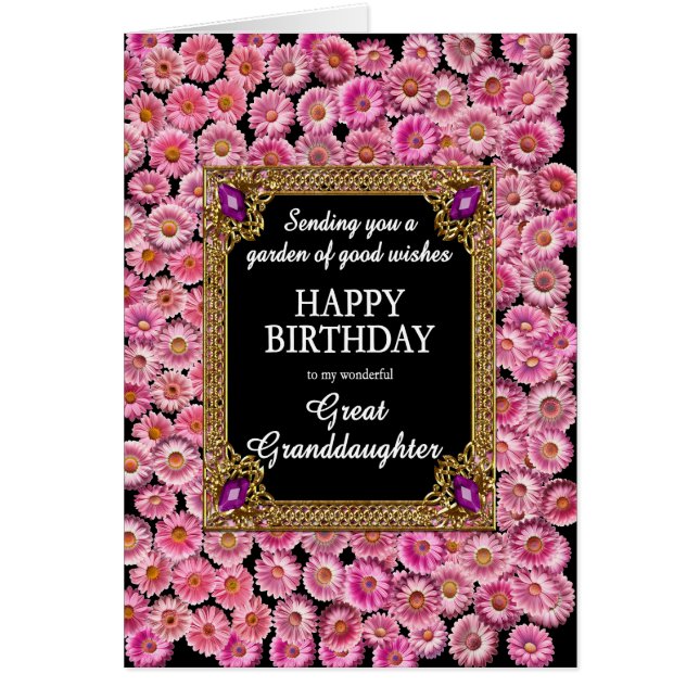 Gran Nieta Cumpleaños Daisies Rosa (Frente)