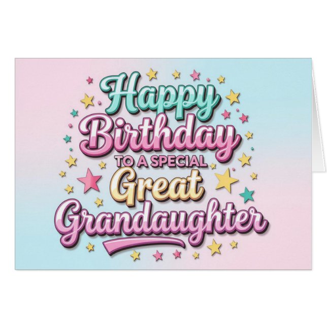 Gran nieta de la tarjeta de cumpleaños audaz y bri (Anverso (Horizontal))