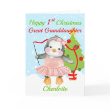 Gran Nieta Feliz Primer Navidad Pingüino