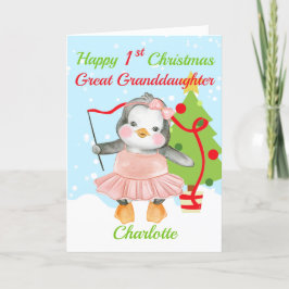 Gran Nieta Feliz Primer Navidad Pingüino