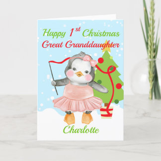 Gran Nieta Feliz Primer Navidad Pingüino