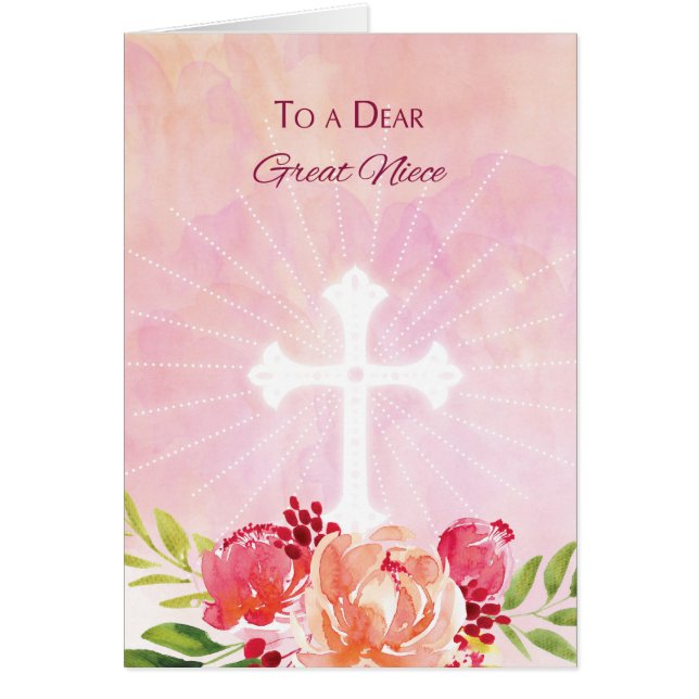 Gran Niña Religiosa De Pascua Bendición Acuarela (Frente)