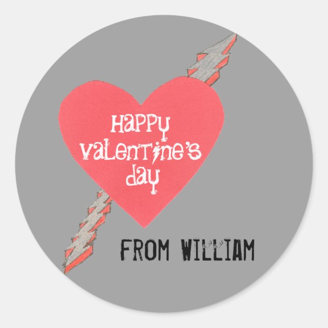 Gran niño Valentine pegatina (Anverso)