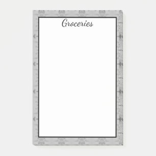 Gran Nota De Comestibles Con Gris Y Negro