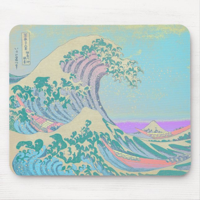 Gran Ola Alfombra Para Ratón Pastel (Frente)
