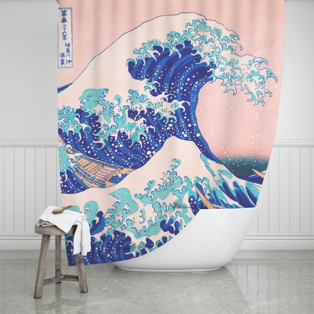 Gran ola cortina de ducha de pintura de surf japon (Subido por el creador)