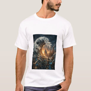 Gran Ola de Basura Camiseta de Hombre City Art