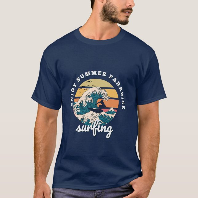 Gran ola retro, disfruta de camiseta de verano (Anverso)