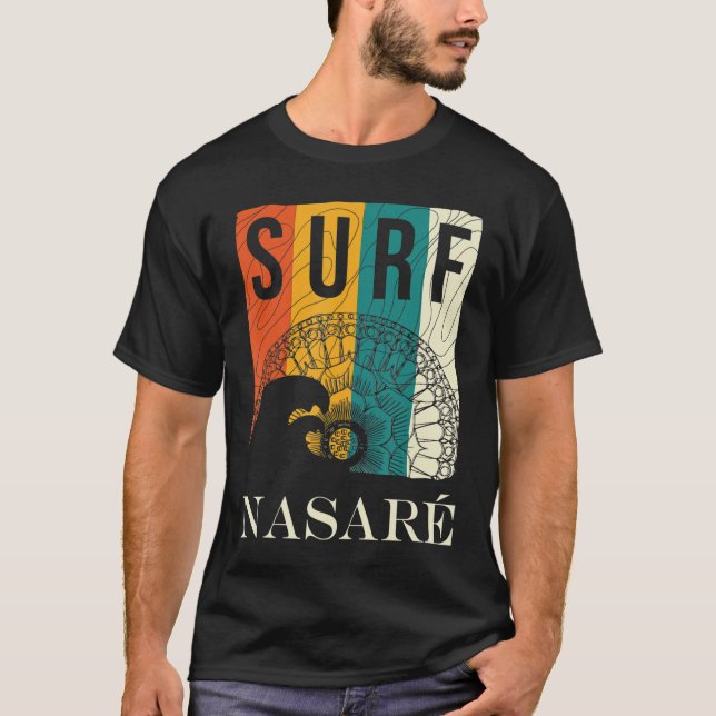 GRAN OLA SOBREVIVIENDO LA Camiseta NAZARE PORTUGAL (Anverso)