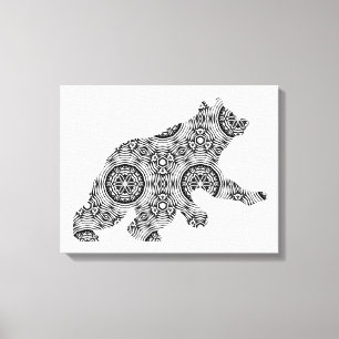 Gran página de color para adultos del arte del oso