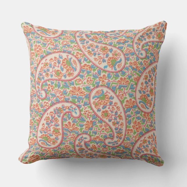 Gran Paisley, Cojín decorativo de las flores peque (Anverso)