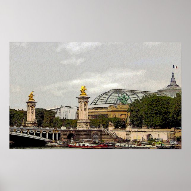 Gran Palacio de París, Francia - poster de arte fi (Frente)