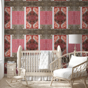 Gran pared rosa, blanco y gris