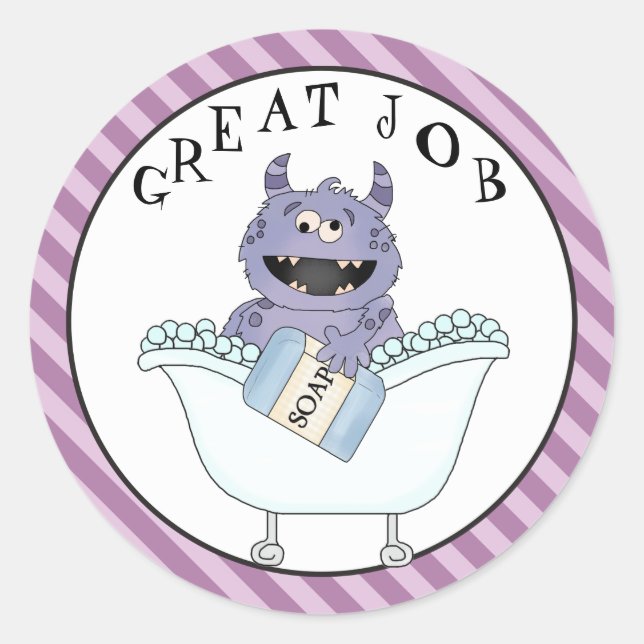 Gran pegatina de Baño de Monstruo de Trabajo (Anverso)