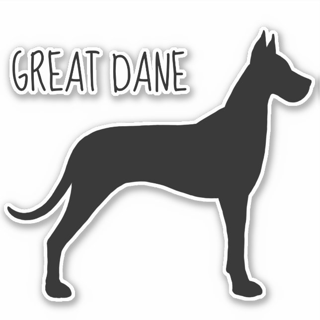 Gran Pegatina de Dane Dog Silhouette Vinyl (Anverso)