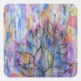 Gran Pegatina de flores de Lotus