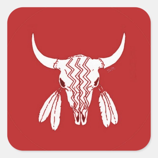 Gran pegatina de la Plaza Búfalo de Fantasma Roja (Anverso)