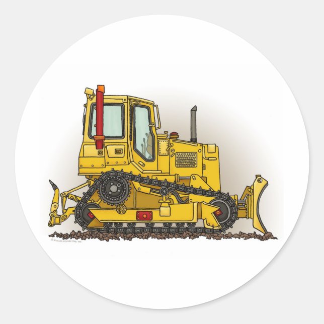 Gran Pegatina de los niños del Bulldozer Dozer (Anverso)