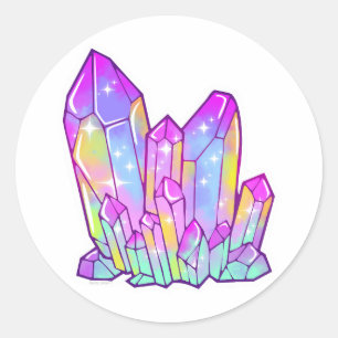 Gran Pegatina del cristal arcoiris resplandeciente
